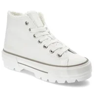 Sneakersy damskie - Białe Sneakersy Big Star Skórzane Wygodne Buty Damskie - miniaturka - grafika 1