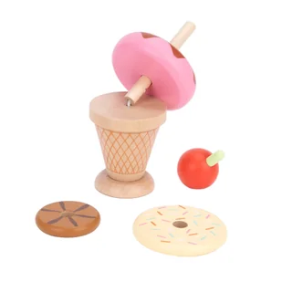 TOOKY TOY Lody Drewniane Układanka Cukiernik dla Dzieci 12 el. - Układanki dla dzieci - miniaturka - grafika 3