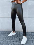 Spodnie damskie - Spodnie damskie skórzane FIRT czarne Dstreet UY1624 - miniaturka - grafika 1