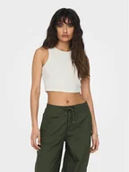 Koszulki i topy damskie - ONLY Top Vilma 15282771 Biały Slim Fit - miniaturka - grafika 1