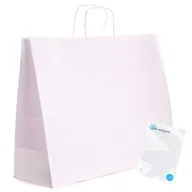Akcesoria do pakowania - torba PAPIEROWA BIAŁA 50x18x39cm Torby DUŻE torebki na PREZENTY ZAKUPY 25x - miniaturka - grafika 1