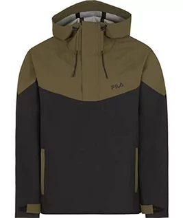 Kurtki męskie - FILA Trencin kurtka męska Windbreaker Pull-on Jacket, Moonless Night-Burnt Olive, L - grafika 1