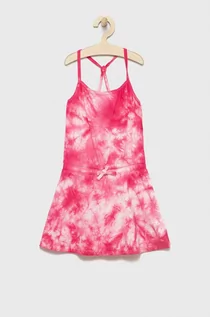 Sukienki i spódniczki dla dziewczynek - Benetton United Colors of United Colors of sukienka bawełniana dziecięca kolor różowy midi prosta - grafika 1