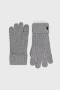 Rękawiczki - Polo Ralph Lauren rękawiczki wełniane męskie kolor szary - miniaturka - grafika 1