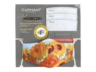 Maseczka ochronna z filtrem - V. Van Gogh. Słoneczniki (CARMANI)/CARMANI - Maseczki ochronne i antywirusowe - miniaturka - grafika 1