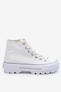 Wysokie Materiałowe Trampki Na Platformie Big Star LL274156 Białe-40 - Trampki damskie - miniaturka - grafika 1