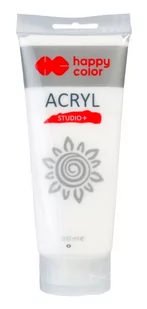 Farba akrylowa Studio Happy Color 200ml biel tytanowa - Farby i media malarskie - miniaturka - grafika 1