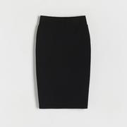 Spódnice - Reserved - Dopasowana spódnica midi - Czarny - miniaturka - grafika 1