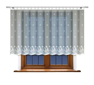 Biała żakardowa firanka z taśmą 248290 120 x 300cm  MONDOMI - Firany - miniaturka - grafika 1