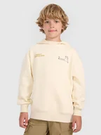 Bluzy dla chłopców - 4F Bluza dresowa nierozpinana z kapturem chłopięca - beżowa 122 (6-7 lat) - miniaturka - grafika 1