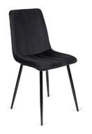 Krzesła - Czarne welurowe krzesło pikowane do salonu - Dilnes - miniaturka - grafika 1