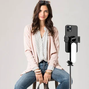 Kijek Selfie Stick uchwyt do telefonu zdjęć statyw Tripod L15 z Lampa LED + Pilot Bluetooth na telefon Czarny - Pozostałe akcesoria do telefonów Kijek Selfie Stick uchwyt do telefonu zdjęć statyw Tripod L15 z Lampa LED + Pilot Bluetooth na telefon Czarny - Pozostałe akcesoria do telefonów - miniaturka - grafika 11