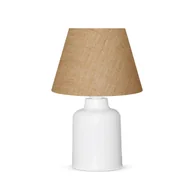 Lampy stojące - Lampa stołowa z plastikową podstawą i jutowym abażurem Beige Iberle 1xE27 - miniaturka - grafika 1