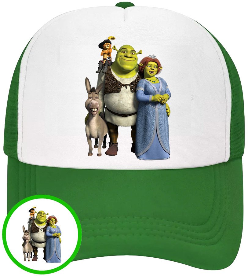CZAPKA Z DASZKIEM SHREK DLA DZIECI SIATKA ZIELONA BEJSBOLÓWKA