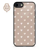 Etui i futerały do telefonów - Serduszka beż - iPhone 16e Etui szklane flexible indukcyjne - miniaturka - grafika 1