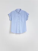 Koszule damskie - Reserved - Koszula z krótkim rękawem - jasnoniebieski - miniaturka - grafika 1