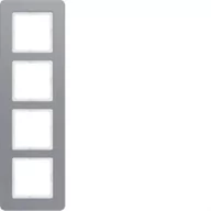 Klawisze i ramki - Hager polo Q.7 Ramka poczwórna aluminium 10146074 10146074 - miniaturka - grafika 1