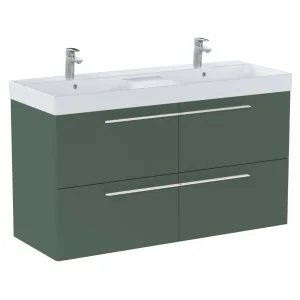 ROCA A851915534 ELLA Zestaw łazienkowy UNIK 120 cm z 4 szufladami Zielony mat - Szafki łazienkowe - miniaturka - grafika 1