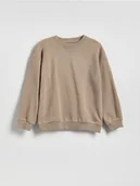 Bluzy dla chłopców - Reserved - Bluza oversize z bawełną - beżowy - miniaturka - grafika 1