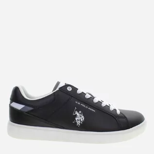 Trampki męskie - Buty sportowe męskie niskie US Polo Assn Sneaker ROKKO001MBY1 45 Czarne (8055197315798) - grafika 1