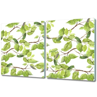 Nowoczesna Deska Kuchenna - 2x 40x52 cm - Liście brzozy zielonej - Deski do krojenia Nowoczesna Deska Kuchenna - 2x 40x52 cm - Liście brzozy zielonej - Deski do krojenia - miniaturka - grafika 1