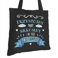 Torby i wózki na zakupy - Torba Bawełniana dla Fizjoterapeuty Czarna Na Prezent Trwały Nadruk - miniaturka - grafika 1