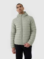 Kurtki i kamizelki sportowe męskie - 4F Kurtka puchowa z wypełnieniem syntetycznym męska - oliwkowa/khaki 3XL - miniaturka - grafika 1