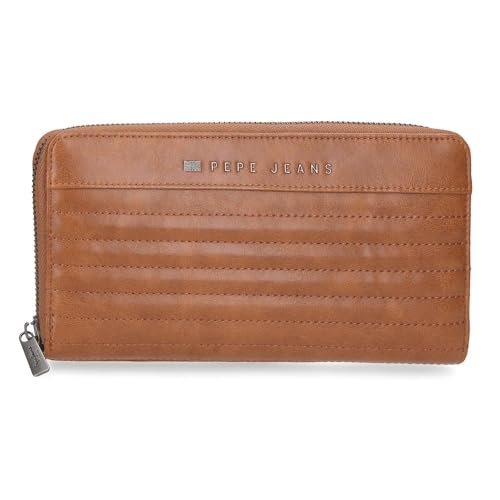 Pepe Jeans Biker Portfel z uchwytem na karty Brązowy 19,5x10x2 cm Poliester z detalami ze sztucznej skóry by Joumma Bags, Brązowy brązowy, Talla única, Portfel z uchwytem na karty