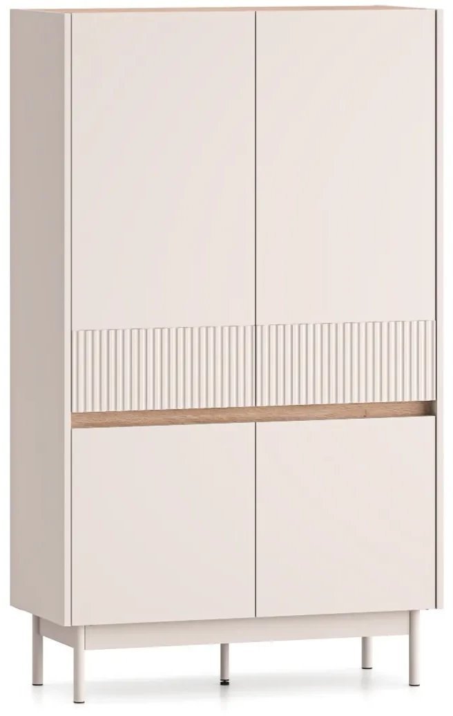 Komoda wysoka DUMI 04 4D 90 kaszmirowa/dąb cremona ML MEBLE