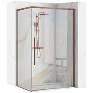 Kabiny prysznicowe - Rea Miedziana szczotkowana kabina prysznicowa prostokątna 100x80 Solar - miniaturka - grafika 1