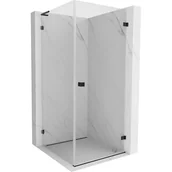 Kabiny prysznicowe - Mexen Lunar-B L kabina prysznicowa uchylna prawa 90 x 90 cm, transparent, czarna - 832L-090-090-70-00-P - miniaturka - grafika 1