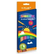 Przybory szkolne - Y-Plus Kredki ołówkowe Rainbow + temperówka 12 kolorów - miniaturka - grafika 1