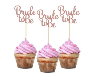 Godan Pikery do babeczek Bride to be różowe złoto 12 sztuk RV-PBRZ RV-PBRZ - Dodatki do strojów karnawałowych - miniaturka - grafika 1