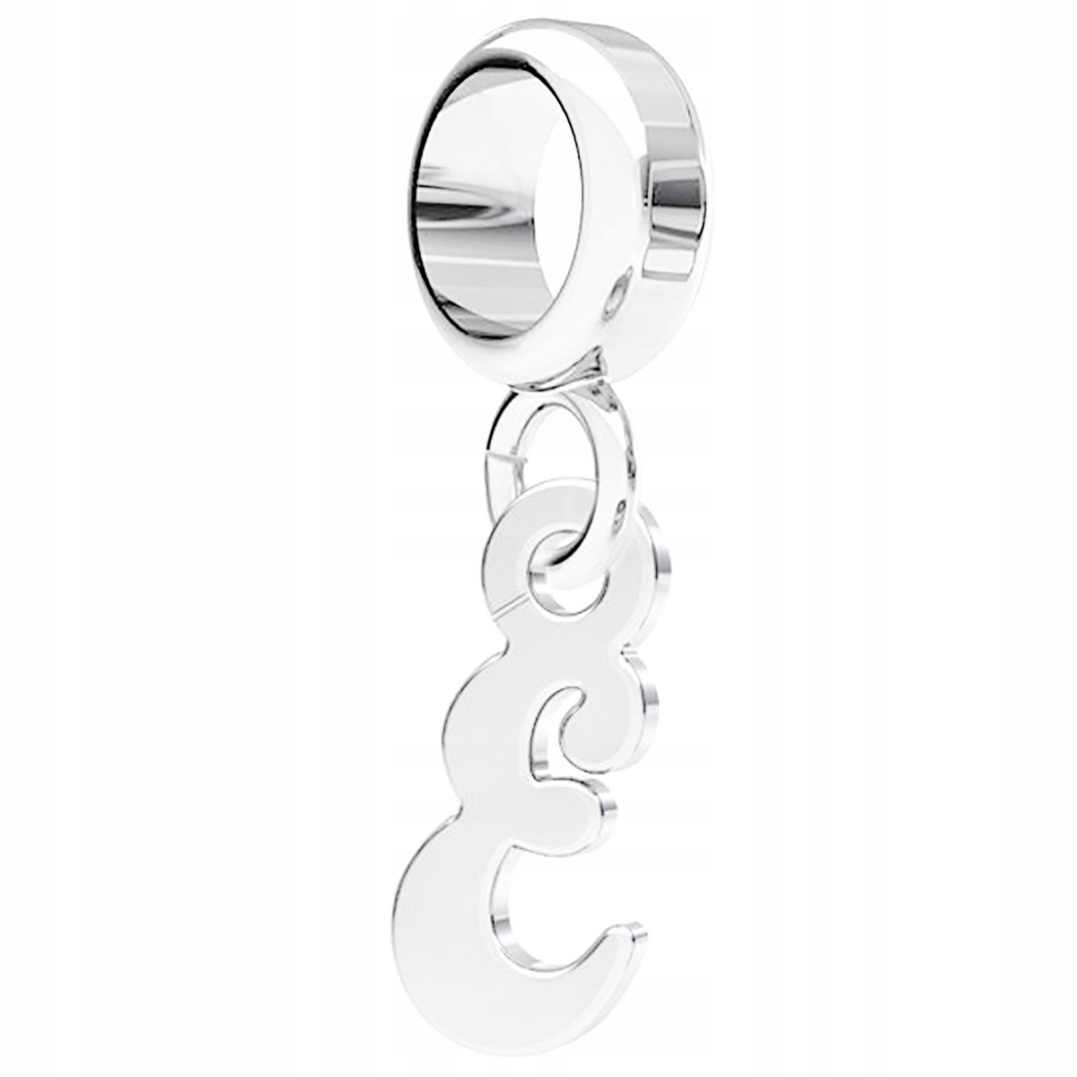 Charms wiszący Literka E srebro 925