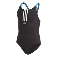 Stroje kąpielowe - Adidas Yg Fit kostium kąpielowy dla dziewcząt, One Piece czarny czarny/biały 7-8 Lata - miniaturka - grafika 1