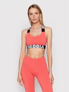 Bielizna sportowa damska - NEBBIA Biustonosz sportowy Power Your Hero Peach - grafika 1