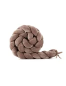 Ochraniacze do łóżeczka - Waldin Warkocz ochraniacz do łóżeczka welurowy 210 cm czekolada - miniaturka - grafika 1