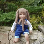 Czapki dla dzieci - Czapka Brązowy Króliczek alpaka/jedwab - miniaturka - grafika 1