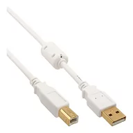Kable USB - InLine Kabel USB Ferrytowy USB A/B 5m Biały 34555W - miniaturka - grafika 1