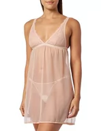 Majtki damskie - Emporio Armani Damski Baby Doll + stringi Christmas Lace Babydoll bielizna, nude, XL - miniaturka - grafika 1