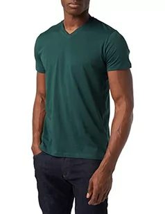 ESPRIT Męski T-shirt V-neck Basic, czarny, 455/Green, XS - Koszulki męskie - miniaturka - grafika 1