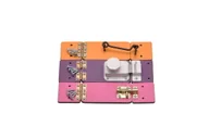 Zabawki interaktywne dla dzieci - Zestaw kolorowych drzwi z zasuwkami do tablicy manipulacyjnej. - miniaturka - grafika 1