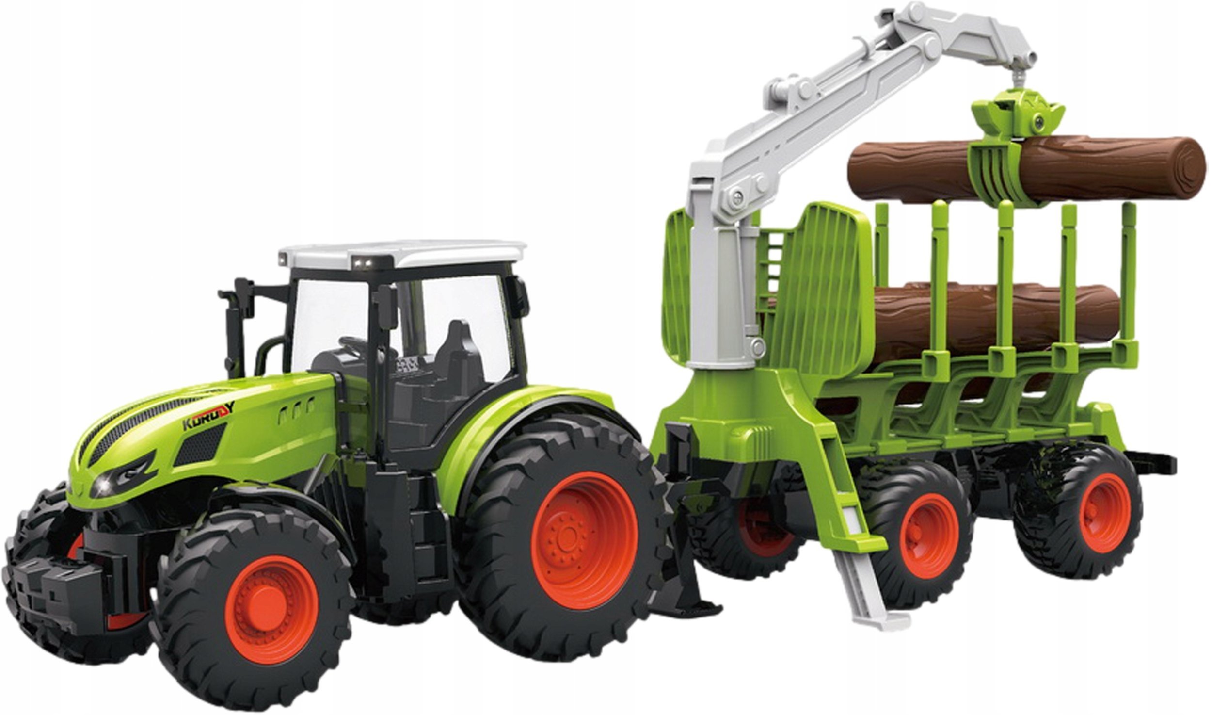 Skleplolki Traktor ciągnik pilot zdalnie sterowany dźwięk świeci aku przyczepa leśna