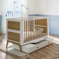 Łóżeczka i kojce - Łóżeczko Rosnące Z Dzieckiem Rattan 70 X 140 - Neige Marelia - miniaturka - grafika 1