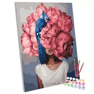 Malowanie po numerach - Epiphone, Zestaw do malowania po numerach Kobieta Kwiat, 40x50 cm - miniaturka - grafika 1