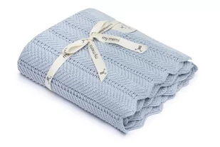 Kocyk bambusowy 80x100 feather baby blue my memi - Koce i narzuty dla dzieci - miniaturka - grafika 1