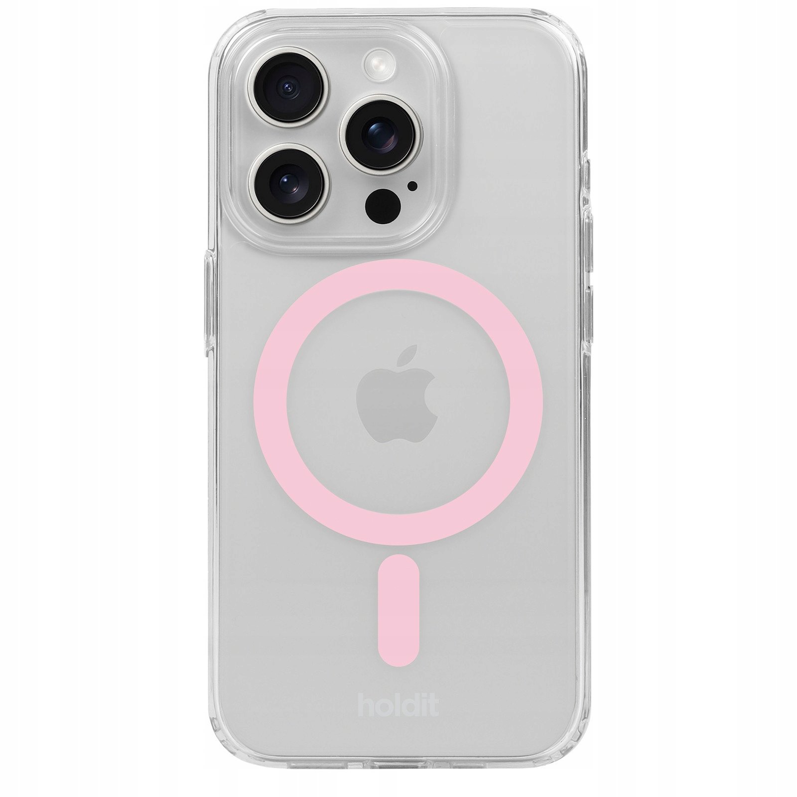 Holdit MagSafe Case iPhone 15 Pro Pink/Transparent
