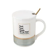 Kubki - Kubek z pokrywką i łyżeczką Pearl Blue 350 ml wielokolorowy - miniaturka - grafika 1