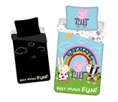 Pościel dla dzieci - Pościel świecąca w ciemności 140x200 Świnka Peppa niebieska poszewka 70x90 - miniaturka - grafika 1