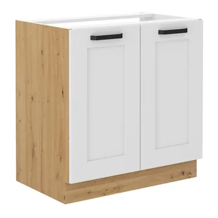 Kondela Szafka kuchenna pod zlew Lula 80 ZL 2F BB - biały / dąb rzemieślniczy - Szafki kuchenne Kondela Szafka kuchenna pod zlew Lula 80 ZL 2F BB - biały / dąb rzemieślniczy - Szafki kuchenne - miniaturka - grafika 1